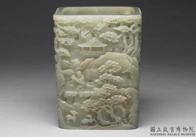 图片[2]-Jade brush holder with group of immortals, Qing dynasty (1644-1911)-China Archive